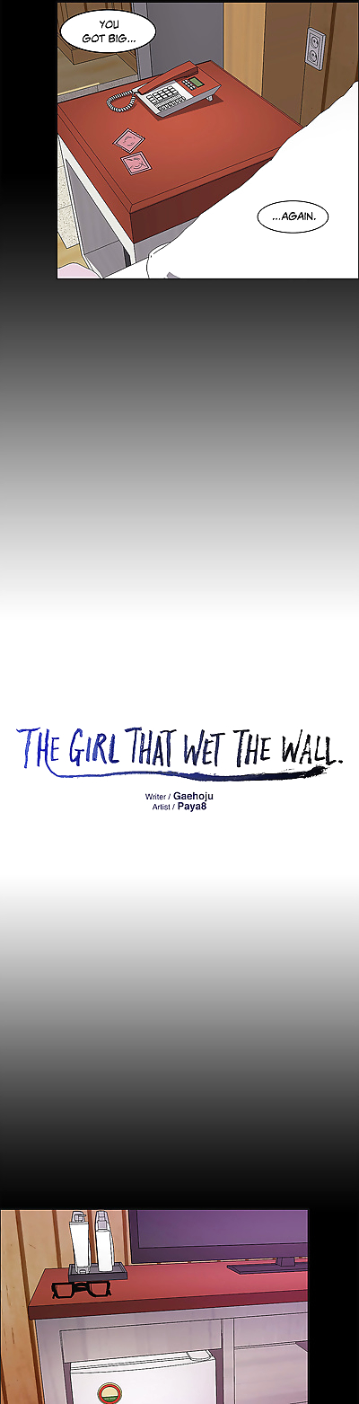De meisje Dat nat De muur